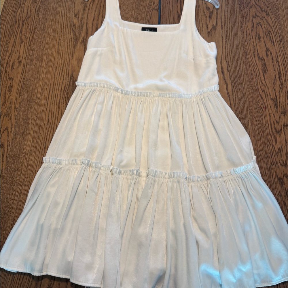 VICI white babydoll mini dress women’s size small